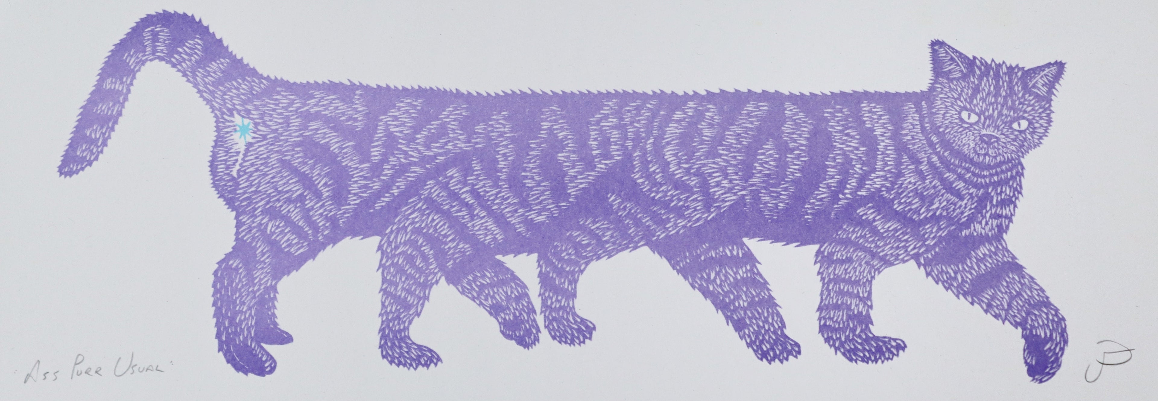 'Ass Purr Usual Riso' Limited Edition Fine Art Print
